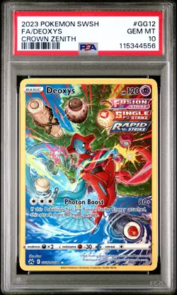 2023 POKEMON SWORD AND SHIELD CROWN ZENITH #GG12 FA/DEOXYS CROWN ZENITH PSA 10 - Image 1
