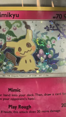 Pokemon Mimikyu SM163 Cosmos Holo Team Up Blister Black Star Promo Swirl - Image 3