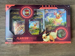 Pokemon Flareon VMAX Premium Box Collection - Factory Sealed Damaged Corner 820650101618 - Image 1