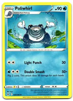 Poliwhirl 031/196 - 🌊 Lost Origin Uncommon Pokemon TCG 🖤 - LP - Image 1