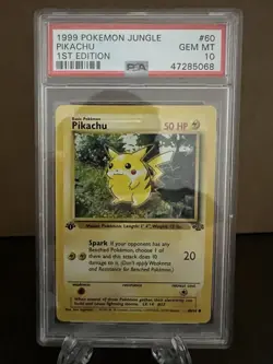 1999 Pokemon Jungle 1st Edition #60 Pikachu PSA 10 GEM MINT - Image 1