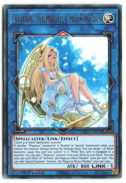 Yugioh Artemis, the Magistus Moon Maiden GEIM-EN008 Ultra Rare 1st Ed NM+ - Image 1
