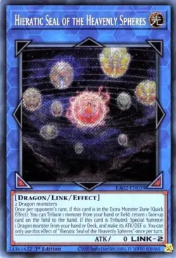 YuGiOh - HIERATIC SEAL OF THE HEAVENLY SPHERES - RA02-EN039 - Secret Rare-NM/M - Image 1