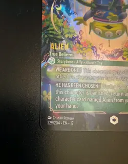 Alien True Believer 229/204 Disney Lorcana Wilds Unknown Enchanted Card - Image 3