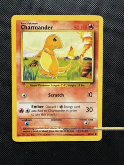 Pokemon Card Base Set Unlimited Charmander 46/102 NM - Image 1