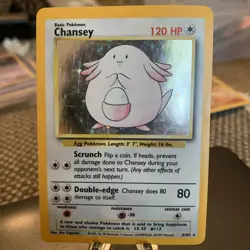 Pokemon Chansey Holo Rare TCG Card Base Set Unlimited 3/102 LP - Image 1