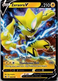 Zeraora V - 053/159 - Pokemon Crown Zenith Sword & Shield Ultra Rare Card NM - Image 1