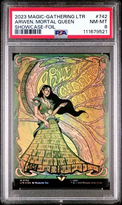FOIL PSA 8 MAGIC-GATHERING LTR ARWEN, MORTAL QUEEN POSTER SHOWCASE 742 - Image 1