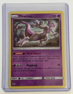 Pokemon Sun And Moon Black Star Promo Holo Mewtwo SM214 - Image 1