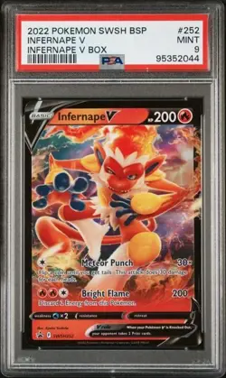 2022 POKEMON Sword Shield BLACK STAR PROMO INFERNAPE V BOX #252 INFERNAPE V PSA - Image 1