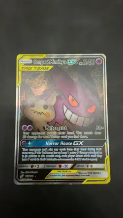 Pokemon Gengar & Mimikyu GX TAG TEAM Ultra Rare Full Art Holo Team Up 165/181 - Image 1