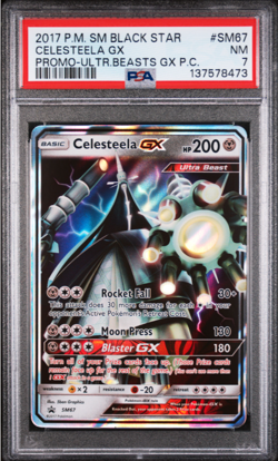 PSA 7 2017 POKEMON SM BLACK STAR PROMO SM67 CELESTEELA GX - Image 1