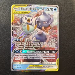 Blastoise & Piplup GX 38/236 Sm-Cosmic Eclipse Holo Pokemon NM Near Mint - Image 1