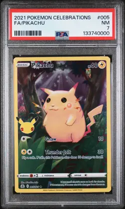 Pikachu Pokemon Celebrations 005 NM PSA 7 - Image 1