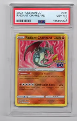 PSA 10 GEM MINT Radiant Charizard Pokemon Go Holo Rare 2022 Pokemon 011/078 - Image 1