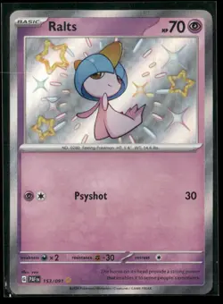 Ralts 153/091 Shiny Rare Paldean Fates Pokemon NM/M - Image 1
