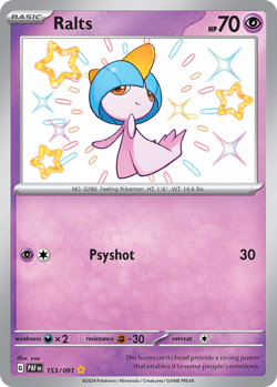 Ralts 153/091 Shiny Rare Paldean Fates Pokemon NM/M - Image 4