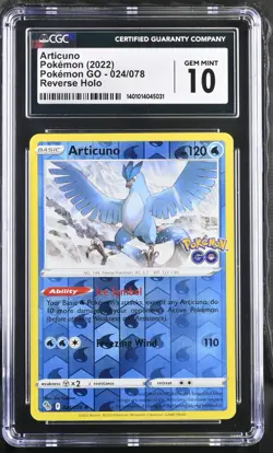 Articuno Reverse Holo #24 Pokemon GO 2022 Graded CGC 10 - Image 1