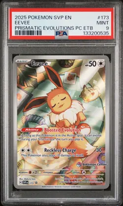 2025 Pokemon Black Star Promo #173 Eevee Prismatic Evolutions PSA 9 - Image 1