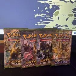 Pokemon XY Fates Collide 4 Sleeved Booster Pack Art Set - Unweighed - Sealed - Image 1