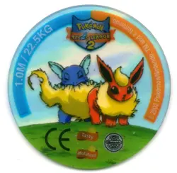 #136 FLAREON VS #08 WARTORTLE POKEMON TAZOS LEAGUE 2 TAZO 2002 MATUTANO DESGASTE - Image 2