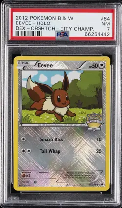 2012 POKEMON BLACK & WHITE DARK EXPLORERS #84 EEVEE-HOLO PSA 7 - Image 1