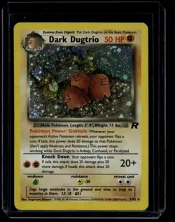 Pokemon TCG Dark Dugtrio 6/82 Team Rocket Holo Rare HP A - Image 1