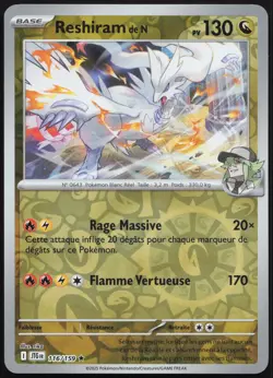 Carte Pokemon Reshiram de N 116/159 Reverse Aventures Ensemble Francais - Image 1