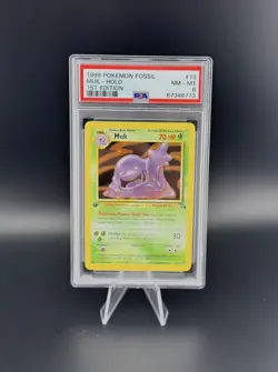 1999 Pokemon Fossil MUK HOLO 1st Edition 13/62 PSA 8 NM-MT - Image 1