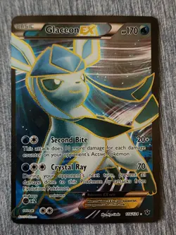 2016 Pokemon XY Fates Collide #116/124 Full Art Glaceon EX Holo - Image 1