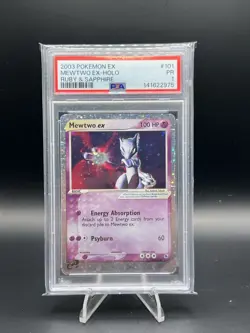 2003 Pokemon EX Mewtwo EX Holo Ruby & Sapphire PSA 1 #101 - Image 1