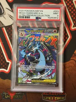 PSA 9 2025 POKEMON MEP EN PROMO 023 MEGA CHARIZARD X EX UPC - Image 1