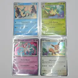 Pokemon TCG SVP EN Holo Lot Glaceon Leafeon Sylveon Eevee Set of 4 - Image 1