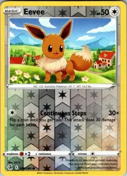 Eevee 205/264 Fusion Strike Pokemon Reverse Holo Near Mint - Image 1