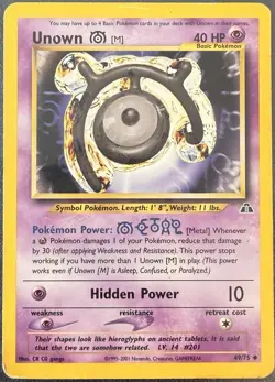 Pokemon TCG Unown [M] Neo Discovery Uncommon Card 49/75 - Image 1