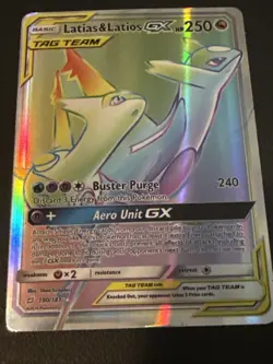Pokemon. Lot of 4 Team Up Holo Cards from The Sun & Moon Series. Latias&Latios - Image 2