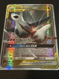 Pokemon. Lot of 4 Team Up Holo Cards from The Sun & Moon Series. Latias&Latios - Image 4