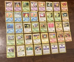 Vintage Pokemon Gym Heroes Lot Of 39 Non Holo Cards Mixed Condtion Mostly MP - Image 1