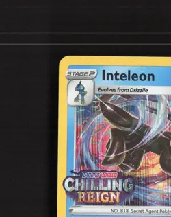 Inteleon SWSH113 Sword & Shield Black Star Promo Stamped Holo Pokemon Card LP - Image 3