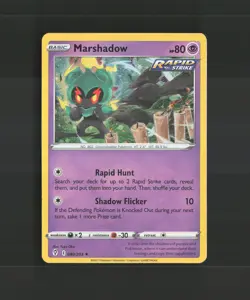 Marshadow 080/203 Evolving Skies Cosmos Holo Rare PARTIAL SWIRL Pokemon Card LP+ - Image 1