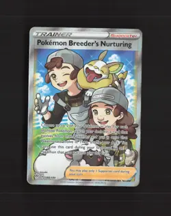Pokemon Breeder's Nurturing 188/189 Darkness Ablaze Full Art Pokemon Card NM - Image 1