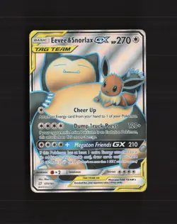 Eevee & Snorlax GX 171/181 Team Up Full Art Ultra Rare Holo Pokemon Card DMG - Image 1