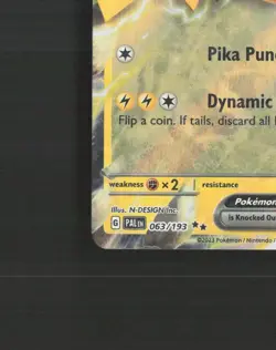 Pikachu ex 063/193 Paldea Evolved Ultra Rare Holo Pokemon Card NM - Image 5