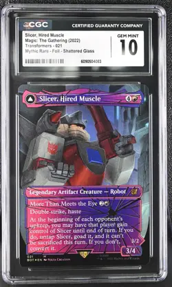 Slicer, Hired Muscle (CGC GEM MINT 10) Shattered Glass Foil MTG UB: Transformers - Image 1
