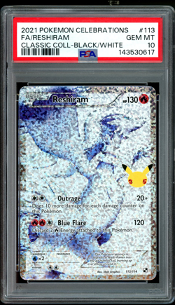 2021 POKEMON CELEBRATIONS CLASSIC COLLECTION #113 FA/RESHIRAM CLASSIC PSA 10 - Image 1