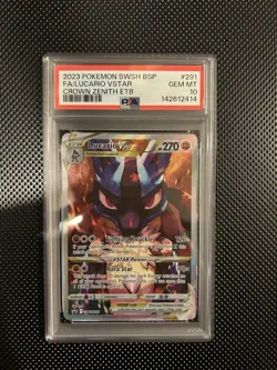 2023 Pokemon SWSH291 Lucario VSTAR Crown Zenith ETB PSA 10 - Image 1