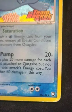 Quagmire 26/109 Reverse Holo Stamped Team Rocket Returns Rare Pokemon - Image 4
