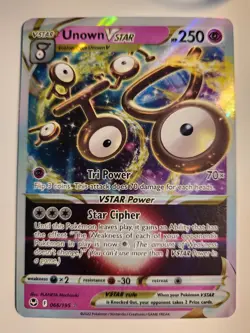 Unown Vstar 066/195 Ultra Rare Silver Tempest SWSH12 Pokemon English NM - Image 1
