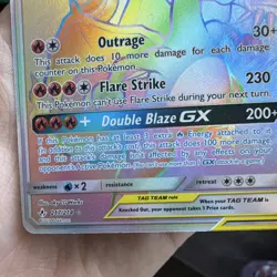 Reshiram & Charizard GX 217/214 Secret Rare Full Art TAG TEAM GX rainbow Holo - Image 2