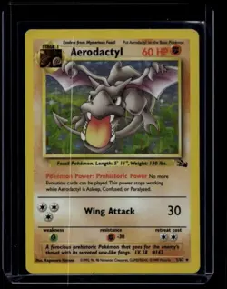 Pokemon TCG Aerodactyl 1/62 Fossil Holo Rare HP - Image 1